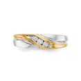thumbnail image 3 of Mens 14K White and Yellow Gold Diamond Wedding Band Ring 1/7 Carat (Ctw H-I, I2-I3) for Men, 3 of 6