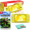 Nintendo Switch Lite (Yellow) Bundle with Minecraft and 6Ave Cleaning Cloth