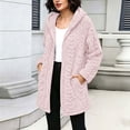 thumbnail image 3 of Guluxicc Women's Cable Knit Hooded Coat Warm Fuzzy Texture Full Zipper Long Sleeve Lounge Jacket for Evening Fall Winter, 3 of 8
