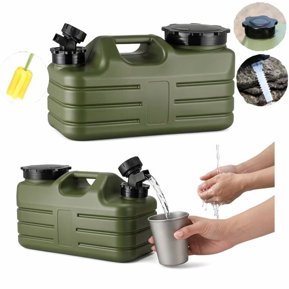 Renyuanyuan Camping Water Jug with Faucet Dispenser, Portable Heavy-Duty for Outdoor, Car Travel, and Emergency Preparedness