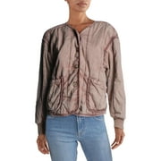 Free People Womens Mixed Signals Quilted Short Jacket