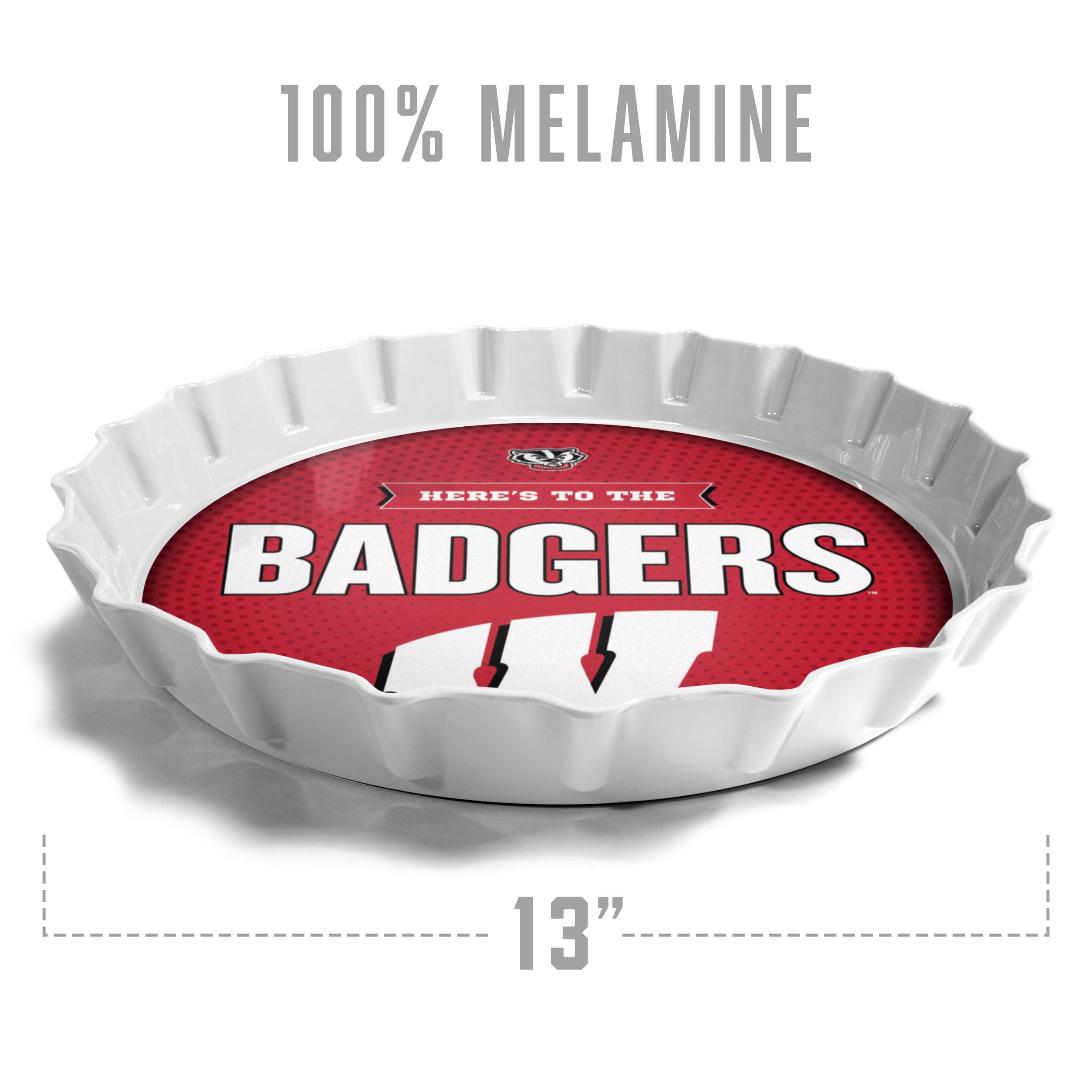 YouTheFan NCAA Wisconsin Badgers Bottle Cap Serving Tray