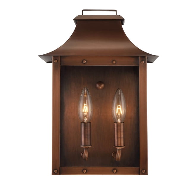 homeroots lighting 398422 Manchester 2-Light Copper Patina Pocket Wall Light