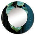 thumbnail image 2 of Designart "Harmony In Aqua Leaf Photography" Leaves Rund Mirror For Wall Decor - Large Green Round Print Mirror - Round Traditional Mirror - Wall Mounted Round Large Mirror - 29" x 29", 2 of 6