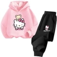 thumbnail image 2 of Conjunto de sudadera y pantalón de chándal de Hello Kitty para niños y niñas, conjunto de dos piezas de moda para niños de 3 a 14 años, 2 of 5
