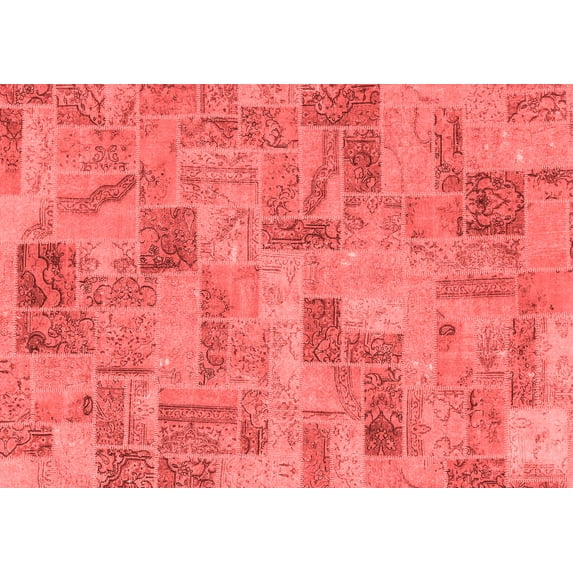 Ahgly Company Indoor Rectangle Abstract Red Modern Area Rugs, 5' x 7'