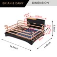 thumbnail image 4 of BRIAN & DANY Aluminum Dish Drying Rack Dish Racks for Kitchen Counter Dish Drainer with Removable Cutlery Holder & Cup Holder Unique 360 Swivel Spout Drainboard 16.5"" L x 11.8"" W Golden, 4 of 5