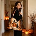 thumbnail image 4 of Women Halloween 3D Pattern Quilted Tote Handbag, 4x14x15 Inch Roomy Durable Shoulder Bag for Shopping, Outdoor, Cruise, Travel, Vacation, Fitness, Daily Use & Halloween Trick-or-Treat (C), 4 of 4