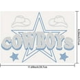 thumbnail image 2 of 1 Sheet Cowboys Iron on Rhinestones Transfer Star Bling Decals Crystal Heat Transfer Western Cowboy T-Shirt Hot Fix Stickers Crystal Decor for Clothing Vest Jacket Bag DIY Art Craft, 2 of 7