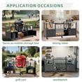 thumbnail image 5 of Outdoor Grill Table for Big Green Egg, Heavy Duty Metal Grill Cart with Storage Box, Compatible with Large Green Egg, Big Joe, 5 of 8