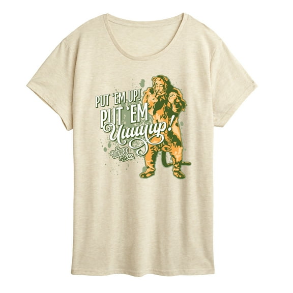 The Wizard Of Oz - Cowardly Lion Put Em Up  - Women's Short Sleeve Graphic T-Shirt
