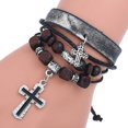 thumbnail image 1 of Pulsera de cuero de ganado multicapa con cuentas, adorno vintage de estilo europeo y americano, pareja simple personalizada Rojo Verde, 1 of 1