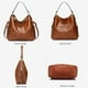 thumbnail image 4 of Bolso de mano para mujer, de piel sintética, bandolera, bolso de hombro, cartera (marrón), 4 of 5