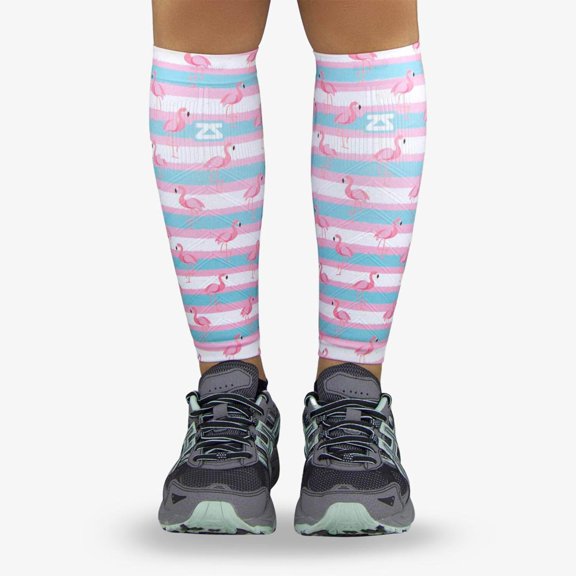 Summer Flamingo Compression Leg Sleeves XS/S / White