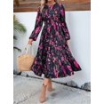 thumbnail image 4 of Jaimenalin Women'S Long Sleeve Maxi Dress Chiffon Guest Dresses Floral Dress Black XL, 4 of 8
