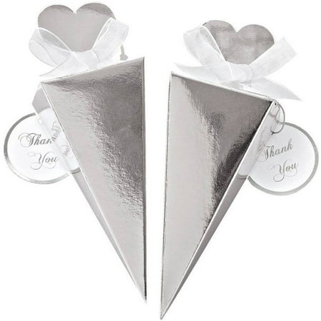 Wilton Gift Cone Favor Kit, Silver 50 ct. 1006-1165