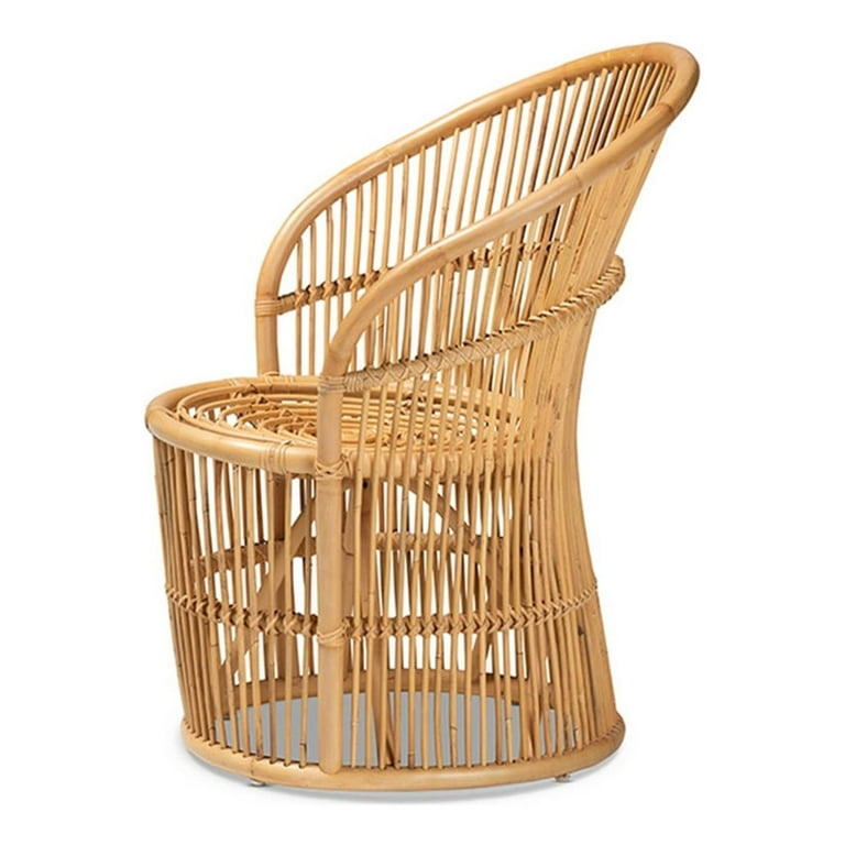 Baxton Studio Narva Modern Bohemian Natural Brown Rattan Accent