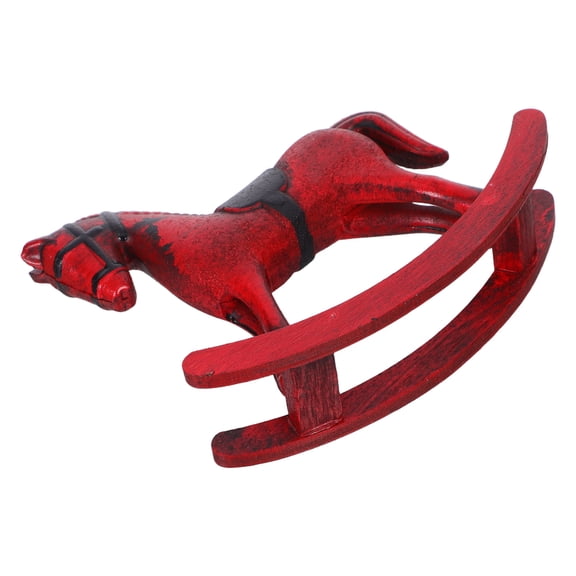 OULII Vintage Red Wooden Horse Sculpture by , Elegant Craftsmanship