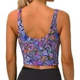 thumbnail image 4 of Uemuo Watercolor Butterflies Pattern Women's Sports Bra - High Impact Support, Breathable, and Comfortable Athletic Bra for Running, Yoga, and Workouts, 4 of 9