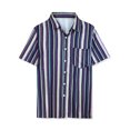 thumbnail image 5 of Lars Amadeus Men's Casual Summer Beach Short Sleeves Button Down Striped Shirt, 5 of 6