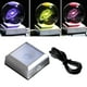thumbnail image 3 of Base de luz nocturna LED con pantalla iluminada, soporte para lámpara USB para cristales Plata, 3 of 9