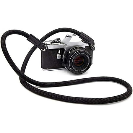 Image of Camera Strap Vintage 100cm Nylon Climbing Rope Camera Neck Shoulder Strap for Micro Single and DSLR Camera.(Black)