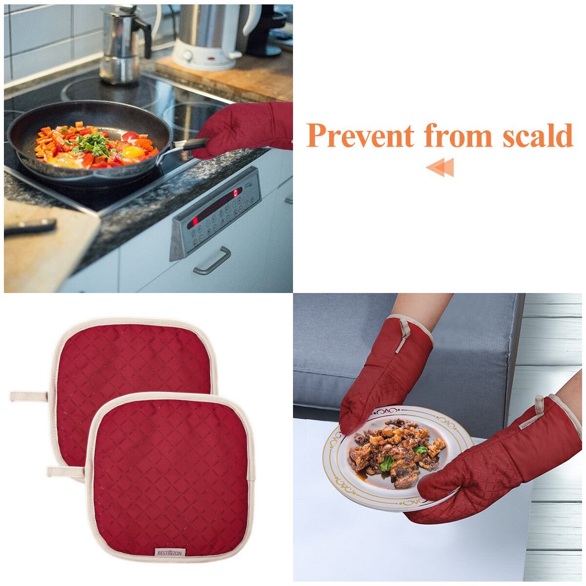 Hot Pads Silicone Oven Mitts And Pot Holders Sets With Quilted Liner Heat  Resistant Kitchen Mitt Waterproof Flexible Gloves For Cooking Baking  Grilling From Crazyfairyland, $12.39