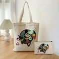 thumbnail image 2 of 2pcs/set Helluva Boss Fashion Ladies Handbag Cosmetic Bag Summer Shoulder Bag Eco Large Capacity Travel Shopping Bag Schoolbag Combo-As shown-11, 2 of 6
