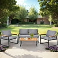 Zimtown 4Piece Outdoor Patio Furniture Set for Backyard, Steel Frame