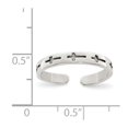 thumbnail image 2 of White Sterling Silver Ring Band Toe Antiqued Crosses, 2 of 2