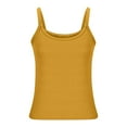 thumbnail image 5 of Htigea Womens Sleeveless Tank Top form Fitting Scoop Neck Ribbed Knit Basic Cami Shirts Today Deals Yellow,2XL, 5 of 6