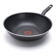 thumbnail image 1 of T-Fal Sartén Wok de 28 cm, con recubrimiento antiadherente Titanium, base de difusión, Termo-Señal y diseño práctico, altamente compatible, negro, 1 of 10