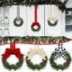 thumbnail image 1 of 6pc Christmas Cabinet Wreath Ribbon 3.94 Inch Mini C Window Christmas Wreath With Berry Bow, 1 of 9