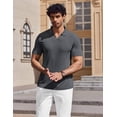 thumbnail image 3 of COOFANDY Men' Muscle V Neck Polo Shirts Slim Fit Short Sleeve Golf T-Shirts Ribbed Knit Soft Tees, 3 of 6