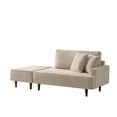thumbnail image 4 of Aukfa 2 in 1 Chaise Lounge Chair with Ottoman & 2 Throw Pillows,Oversized Boucle Lounge Reading Chair for Living Room/Bedroom,Camel, 4 of 6