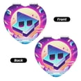 thumbnail image 2 of Lsque Geometry Dash Pattern Cosmetic Mirror 2.6 Inch Round Handheld Travel Pocket Makeup Mirror, 2 of 8