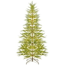 Leutsin 5Ft Pre-Lit Green Cypress Artificial Christmas Tree with 500 Warm White Twinkle LED Lights,Realistic PE/PVC Needles Christmas Decor for Home & Office Holiday,Easy Setup Hinged Design