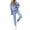 Blue, variant on Womens Sweatsuits Sets Two Piece Solid Color Long Sleeve Hooded Sweatshirt and Sweatpants 2025 Fall Lightweight Casual Baggy Tracksuit