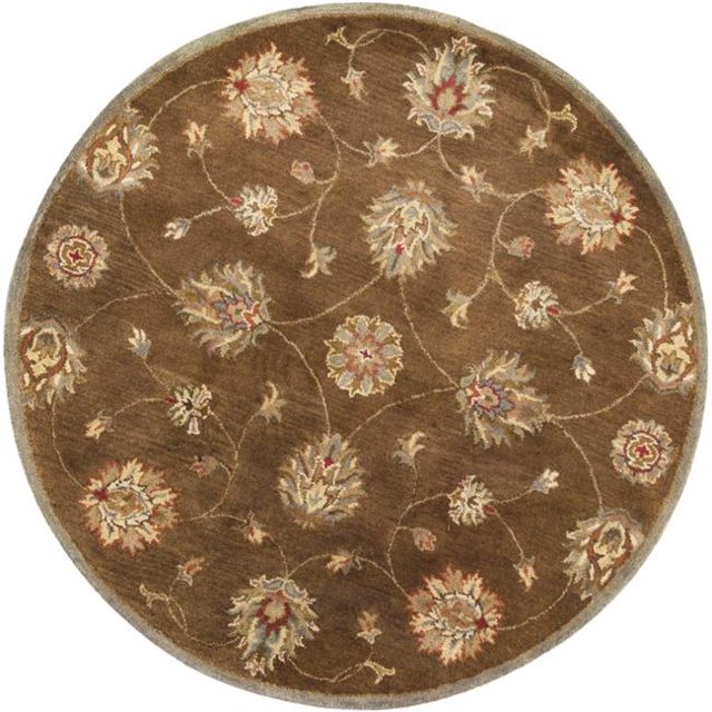 HomeRoots 352889 Tapis Rond en Laine Couleur Café 5 Pi 6 Po