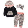 thumbnail image 5 of Infant Baby Girl Floral Pattern Long Sleeve Hooded Sweatshirt and Pants Cotton Outfit, 5 of 61