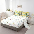thumbnail image 5 of Castle Fairy Teens Children Yellow Flower 7 Pieces Bedding Comforter Set,Spring Graden Full Bedding Set Lightweight,Chic Flower Fitted Sheet Flat Sheet,Luxury Bedroom Decor, 5 of 8