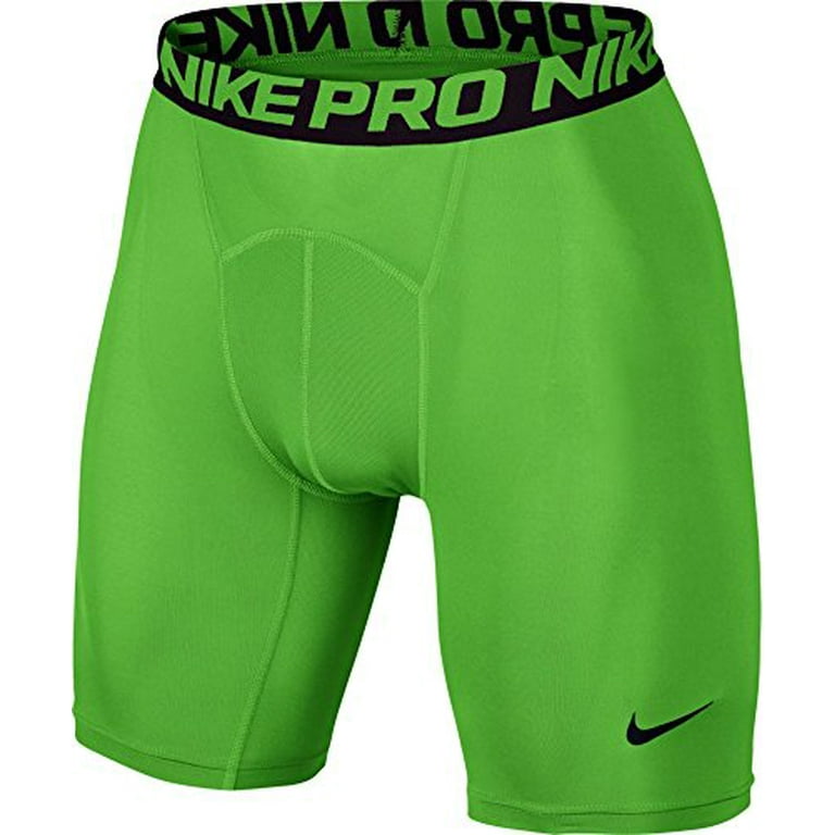 Nike Pro Combat Men's 6" Compression Shorts Underwear (Small, Green  Pulse/Black) 