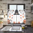 thumbnail image 4 of Yayeee Kitchen Curtains Light Filtering 27"x36" Rod Pocket Short Cafe Window Panel, White Halloween Ghosts, 4 of 7