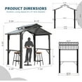 Hardtop Grill Gazebo 8x5FT, Grill Canopy for Outdoor Grill w/Double