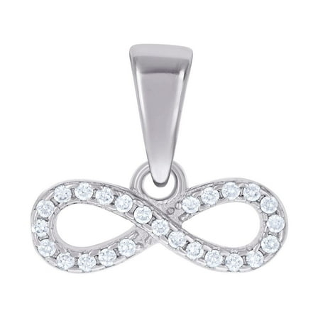 925 Sterling Silver Cubic Zirconia Infinity 0.93gm Womens Charm Pendant Necklace 11.8x14.3mm Wide Pendant for Women