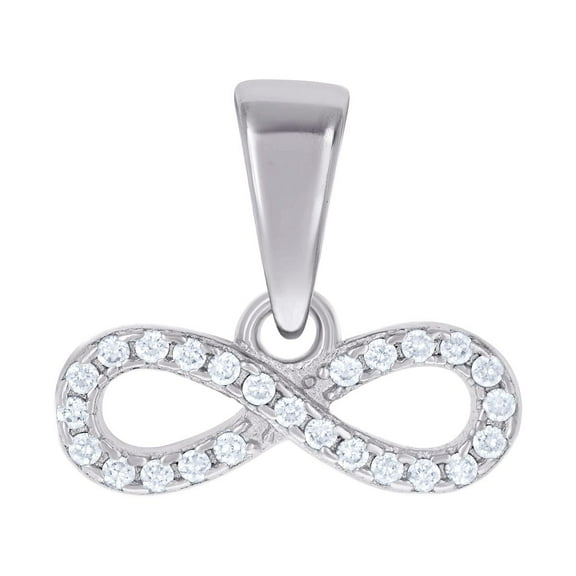 925 Sterling Silver Cubic Zirconia Infinity 0.93gm Womens Charm Pendant Necklace 11.8x14.3mm Wide Pendant for Women