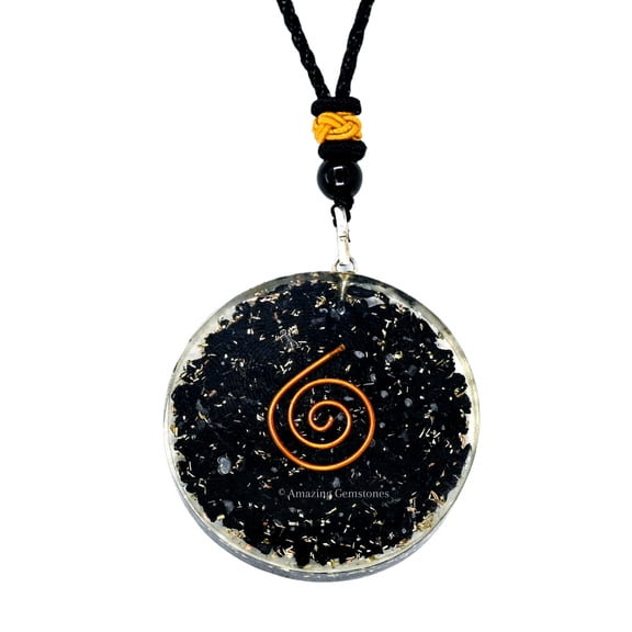 Copper Coil Shungite Orgone Pendant (Round)