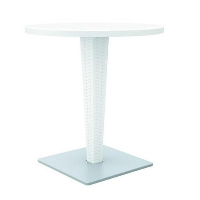 Compamia ISP882-WH Riva Werzalit Table à Manger Ronde Blanche 27,5 Pouces