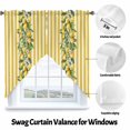 thumbnail image 3 of Summer Plant Swag Kitchen Curtain Valances, Retro Lemon Leaf Yellow Stripe Rod Pocket Curtains Window Treatment Decor Valances for Bedroom Bathroom, 2 Panels 36 x 63 Inch, 3 of 9