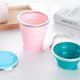 thumbnail image 3 of Botella de agua plegable, taza de camping con mosquetón, reutilizable, plegable, para viajes, gimnasio, senderismo（Rosa）, 3 of 4